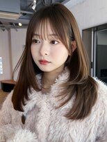 シオン(shion)&nbsp;ロング顔周りレイヤー韓国ヘアココアベージュ_F21278