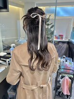 ケンジ 横浜(KENJE) カチモリヘア/ハーフアップ/お呼ばれヘア/ベロアリボン