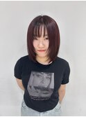 ミディアムヘア暗めカラーデザインカラーフェイスフレーミング