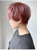 ふんわりピンク×マッシュショート×【ISAO】