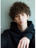 スパイラルパーマショートレイヤーソフトツーブロックマッシュ