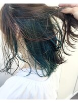 ノア ヘアデザイン 町田店(noa Hair Design)&nbsp;インナーカラー"エメラルドグリーン"【noa/町田】