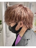 【注目カラー】ピンクベージュ ショートウルフ ネオウルフ