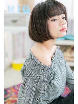 ミック ヘアアンドメイク アップ 駒込店(miq Hair&Make up) 黒髪ナチュラルモード＊ノームコア前下がりミニボブb1