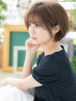 ■カーキベージュ小顔マッシュボブショート52★大宮20代30代40代