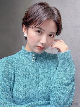 オーブ ヘアー ユア 郡山店(AUBE HAIR yua) 20代・30代_センター分け_大人可愛いハンサムショート