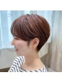 オレンジブラウンショートカット20代30代イメージチェンジ