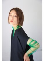 大人ボブ/ショートボブ/マチルダボブ/ピンクベージュ/卵型
