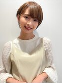 横顔マッシュ切りっぱなしボブ美髪エアリーロングピンクブラウン