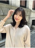 大人可愛い暗髪ミディアムヘア【銀座/有楽町】30代40代50代
