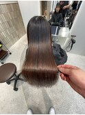 イメチェン 髪質改善 韓国 美髪 前髪 ロングワンレン 黒髪 小顔