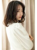 エンドカラーウェットヘア黒髪抜け感ミディアムY志木20代30代