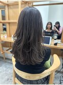 Say.ロングレイヤーホワイトグレージュミニウルフお団子ヘア青山