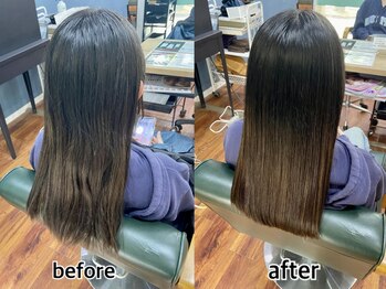 シエル ヘアーメイクアップ(CieL hair make up)の写真/くせ・うねりを根本から整える。髪質に合わせたストレート&ケア施術