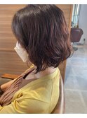 ゆるめカール×前下がりBob