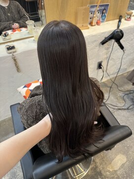 チャプター 問屋町(chapter) 透明感ケアカラー赤味なしオリーブグレージュレイヤーカット韓国