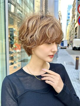 ビューギンザ(VIEW GINZA) <30.40.50代>ニュアンスパーマショートx透明感カラー