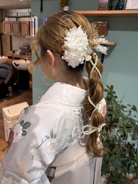 ミラシィ 稲毛(Mirashy) 卒業式用のヘアセット＊編み下ろし水引スタイル