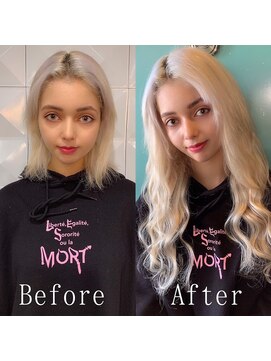 エクステ専門店あるじゃんすー 柏店 ブロンド#シールエクステ#デザインカラー#ロングヘア#柏