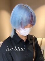 ベレーザ 渋谷(BELEZA)&nbsp;ba1478アッシュブルーウルフマッシュコリアンスタイルロングボブ