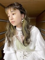 アルバム 池袋(ALBUM) インナーカラーミント_グレージュカラーボブウルフ_99195