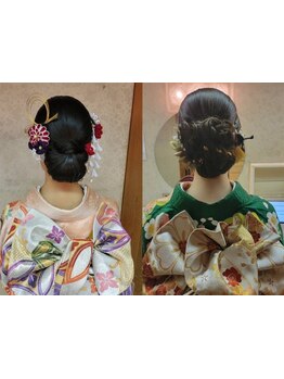 卒業式・入学式・成人式ヘアメイク着付けまだまだ受付中 早朝6時～予約OK プロのヘアセット+着付け\13200～