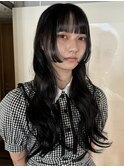【徳岡】ロングヘア 顔周りレイヤー 暗髪 ブルーブラック