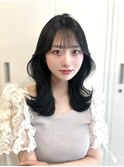 グレーブラック×くびれミディアムヘア○ 【KAKO】