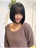 大宮韓国タッセルボブヘイリー切りっぱなし前下がりボブ20代30代