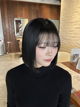 クラン バイ ナチュラル(clan by Natural) 黒髪ボブ/髪質改善/髪質改善ストレート/さらツヤボブ/透けバング