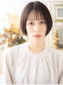 ヘルシースタイル前下がり黒髪マッシュボブh3戸頭20代30代40代