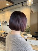 ピンクラベンダーカラー　ボブ