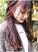 くすみチェリーピンクのゆるロング(アディクシーカラー)