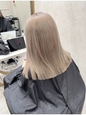 ミディアムヘアデザインカラーフェイスフレーミング暗めカラー
