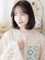 カバーヘア イヴ 戸頭店(COVER HAIR EVE)&nbsp;シースルー前髪ダークアッシュ内巻き丸みボブa戸頭20代30代40代