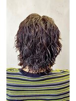 ヘアーメイク クーラ 行橋店(Hair make CURA)&nbsp;無造作ウルフカットサーフカールメンズパーマハイライト