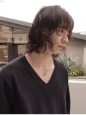 メンズボブウルフメンズミディアムレイヤーカットメンズウルフ