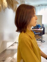 ニコヘアデザイン(NICO hair design)&nbsp;レイヤーボブ×オレンジ系カラー