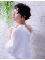 ソア 武蔵小杉(SOAR) 大人かわいい無造作カールとデザインカラー小顔丸みショートボブ