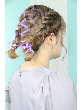 マティーナ ヘアー 池袋(Matina hair) 【推しリボン×ツインお団子】20代30代40代