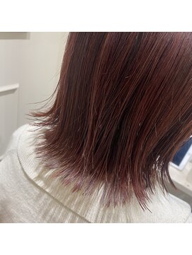 フレーム へアアンドトリートメント 天王寺北口店(FRAME) ミニボブスタイル×カシスピンクカラー