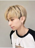 ブロンドメンズ_束感ショートツーブロックマッシュ_ba415511