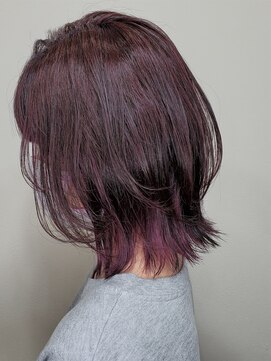 スタジオケイ 清原店(Studio K) ブリーチなしベリーピンク/ミディアムレイヤー