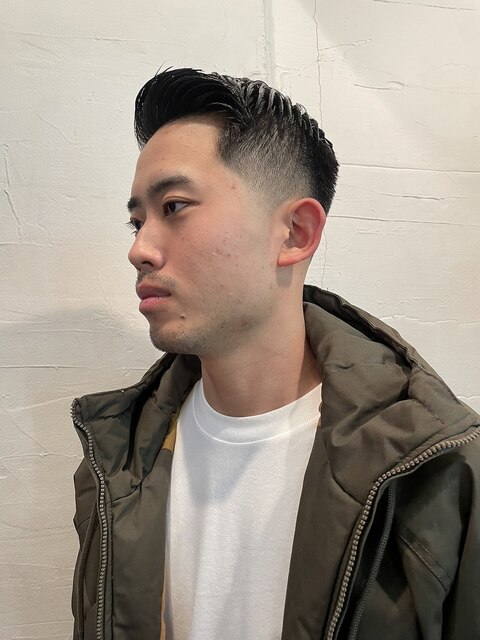 MEN'S HAIRマッシュウルフアッシュブラックカルマパーマ