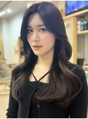 フロントワンレングス韓国ヘア　s