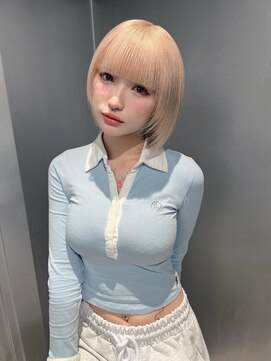 ペレ 梅田(PELE) イメチェン/ホワイトブロンド/外ハネボブ/美髪/梅田