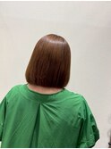 結べるボブアプリコットオレンジワンカラー大人可愛い20代30代