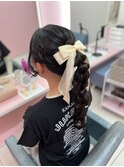 【ヘアセット】ポニーテール/編みおろし/ライブヘアメ/梅田駅