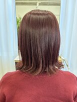 ウイ バイ ファースト 北四番丁店(u'i by first)&nbsp;ワイドバング切りっぱなし×艶ルビーレッド