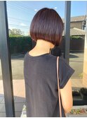 丸みボブ×暖色カラー